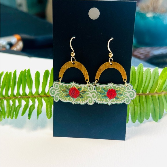 Vintage tin earrings - Picture 2 of 2